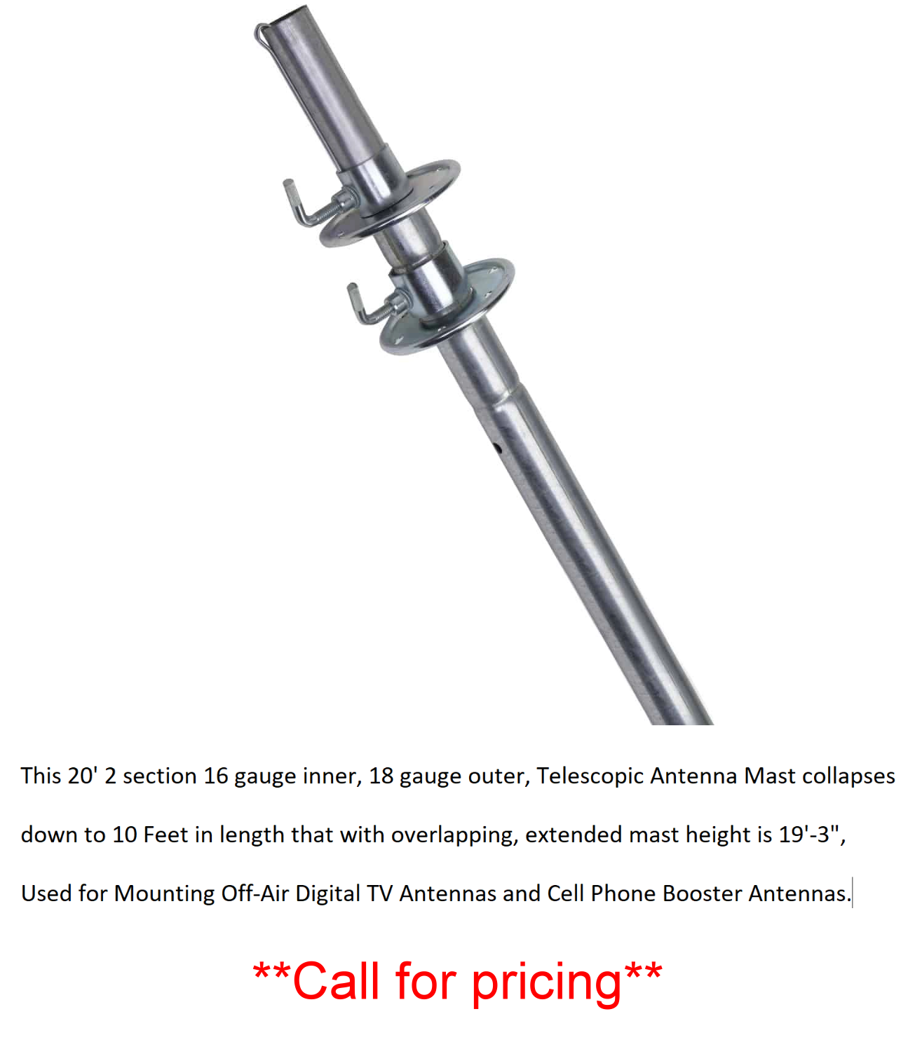 20' Telescopic Antenna Mast